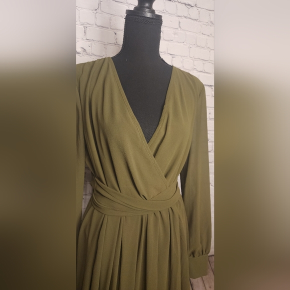 Baltic Born Lydia- Long Sleeve Maxi Dress Olive green - Picture 4 of 11